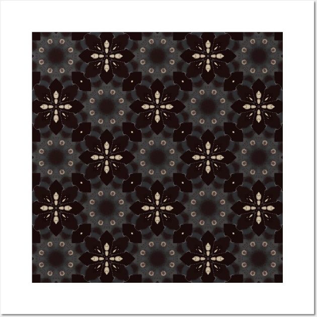 Black and White Gear Looking Pattern - WelshDesignsTP002 Wall Art by WelshDesigns